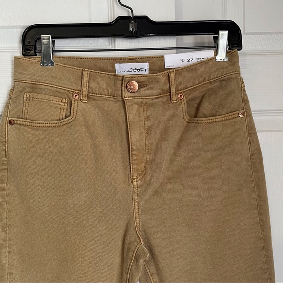 LOFT HIGH WAIST FLARE CROP IN TAN - Picture 3 of 10